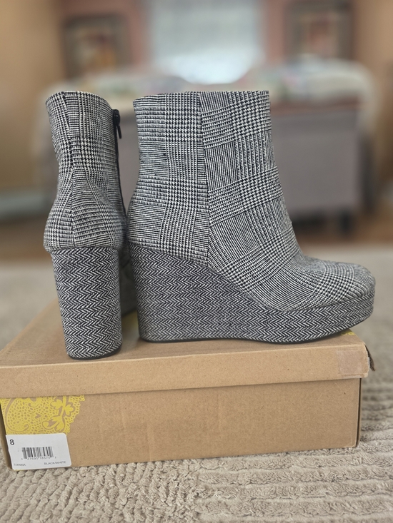 Mix No. 6 Shoes - Mix NO. 6 Black and Gray Tweed Slip-On Booties